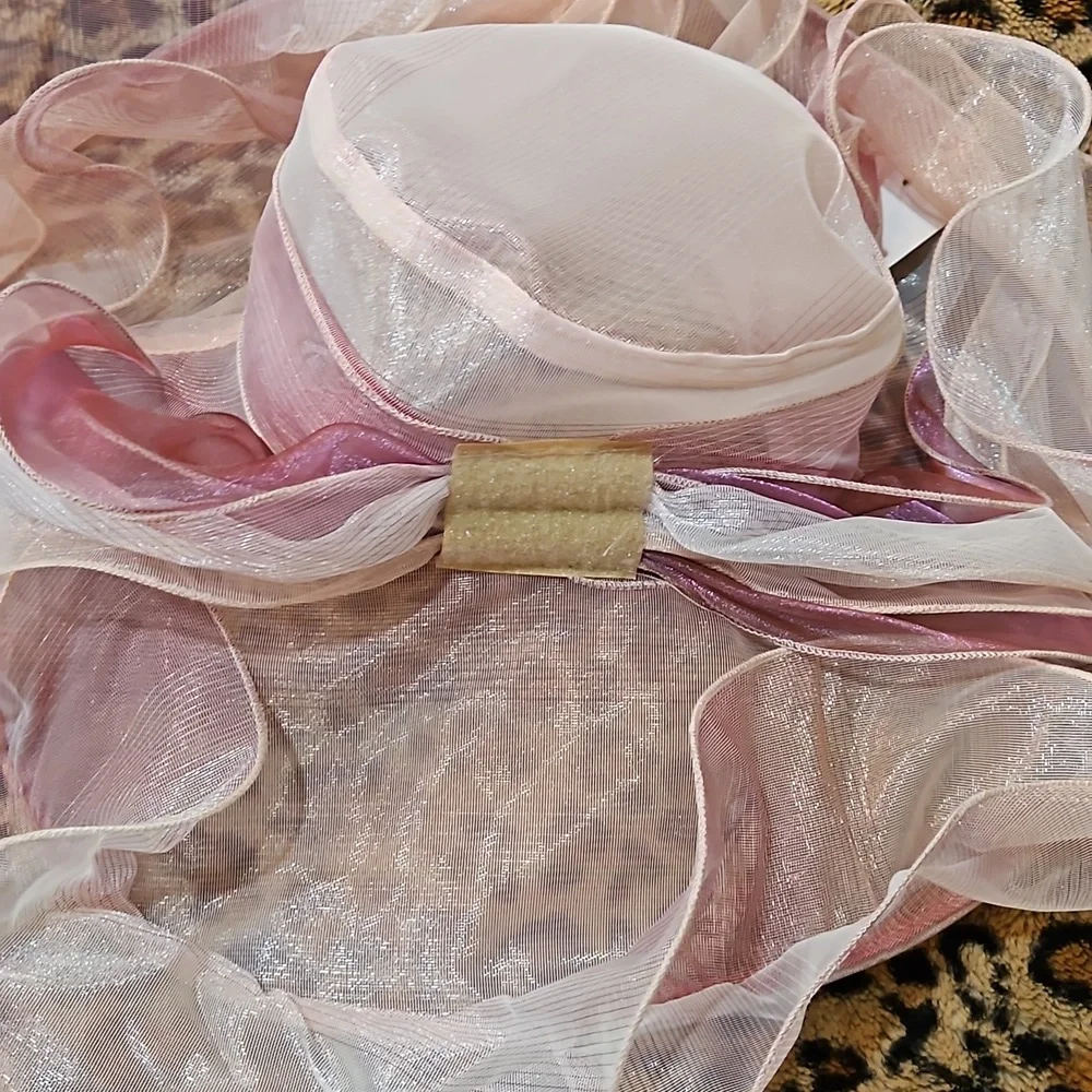 NWT‎ BLUSH PINK 2 IN 1 VELCRO FABULOUS DERBY CHURCH TEA SHOWER WEDDING HAT